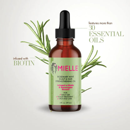 MIELLE Rosemary Mint Scalp & Hair Strengthen Oil (2oz)